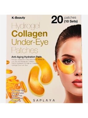 🆕- K- Beauty SAPLAYA SKINCARE HYDROGEL COLLAGEN UNDER-EYE PATCHES  - (Gold)